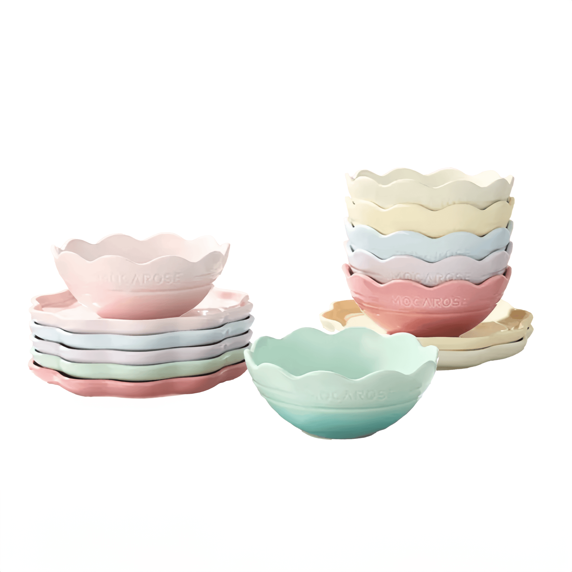 Mocarose Elegance Dinnerware Set - Bowls and Plates Collection